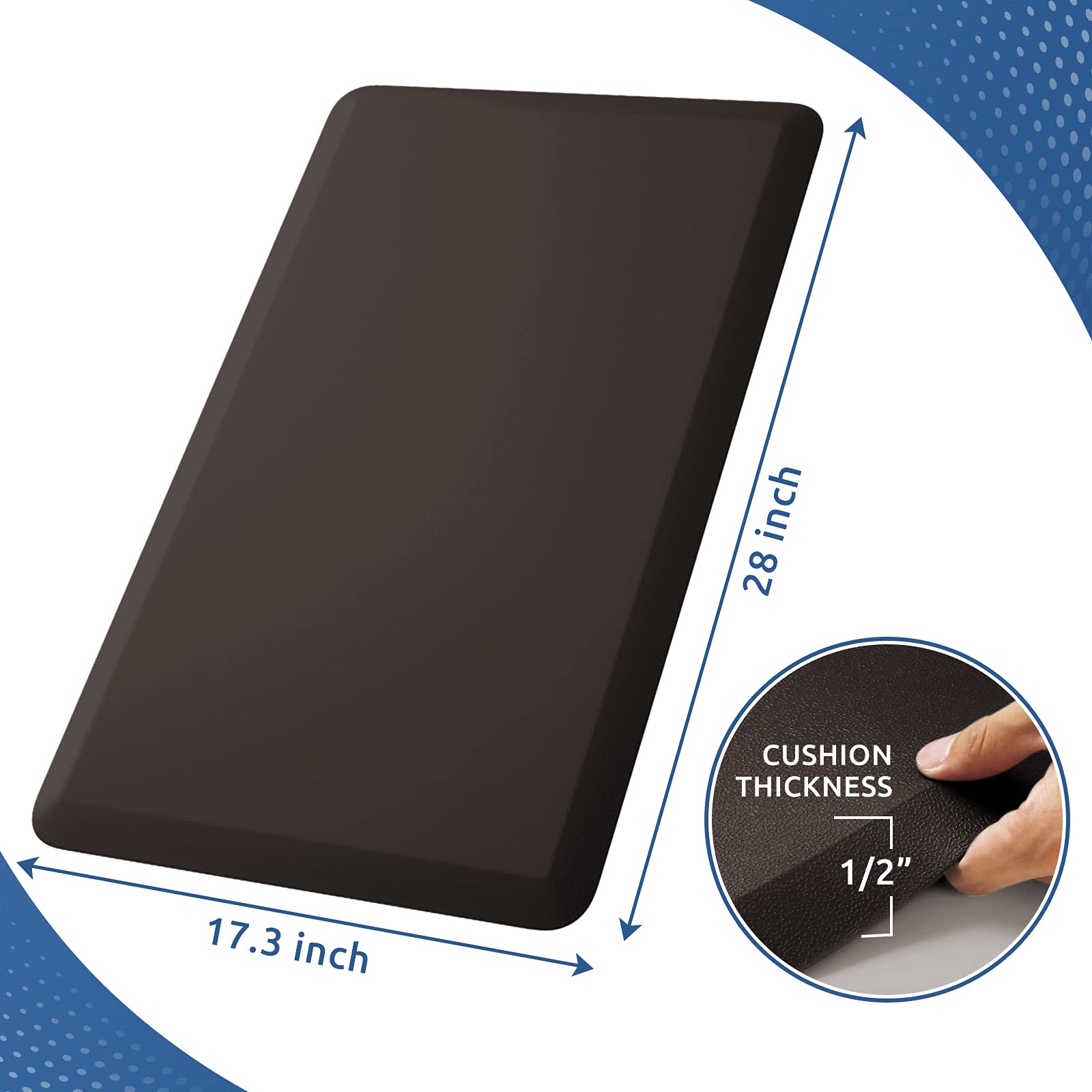 Kitchenclouds Kitchen Mat Cushioned Anti Fatigue Rug 17.3''X28'' Waterproof Non Slip Standing Desk Mat Comfort Floor Mats For Ki